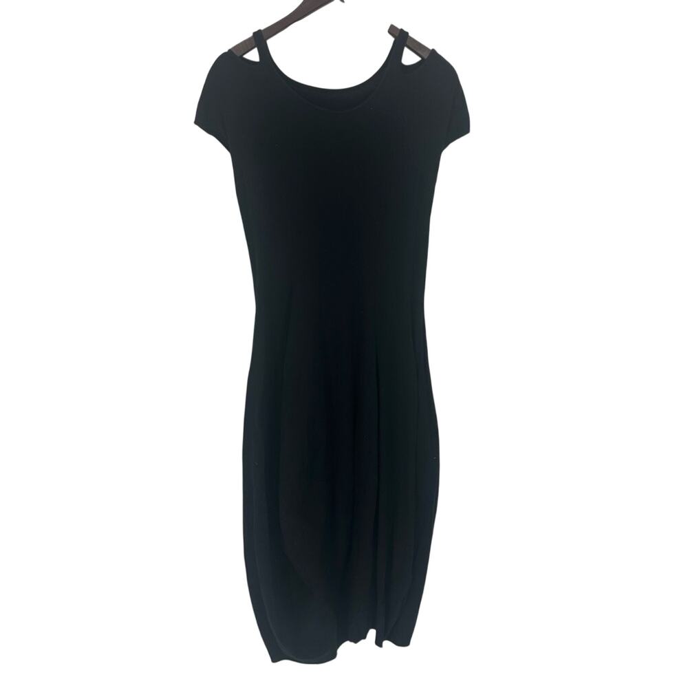 Rundholz Black Label Cotton Jersey Dress in Black Lantern Size Small Lagenlook